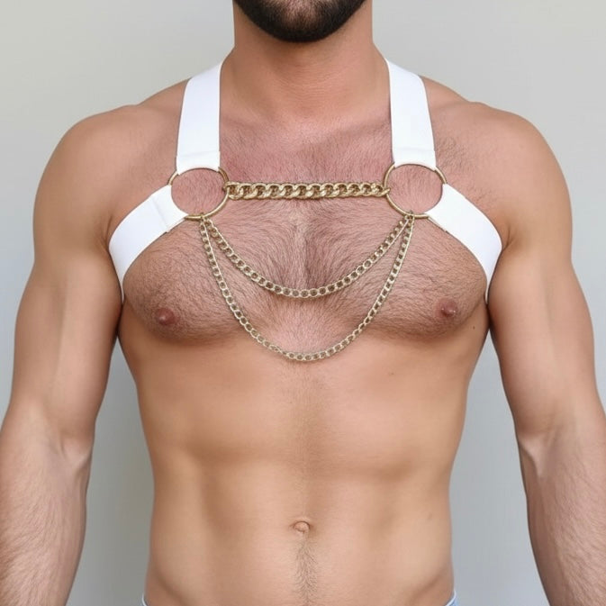 LUXE ELASTIC & GOLD CHAIN HARNESS
