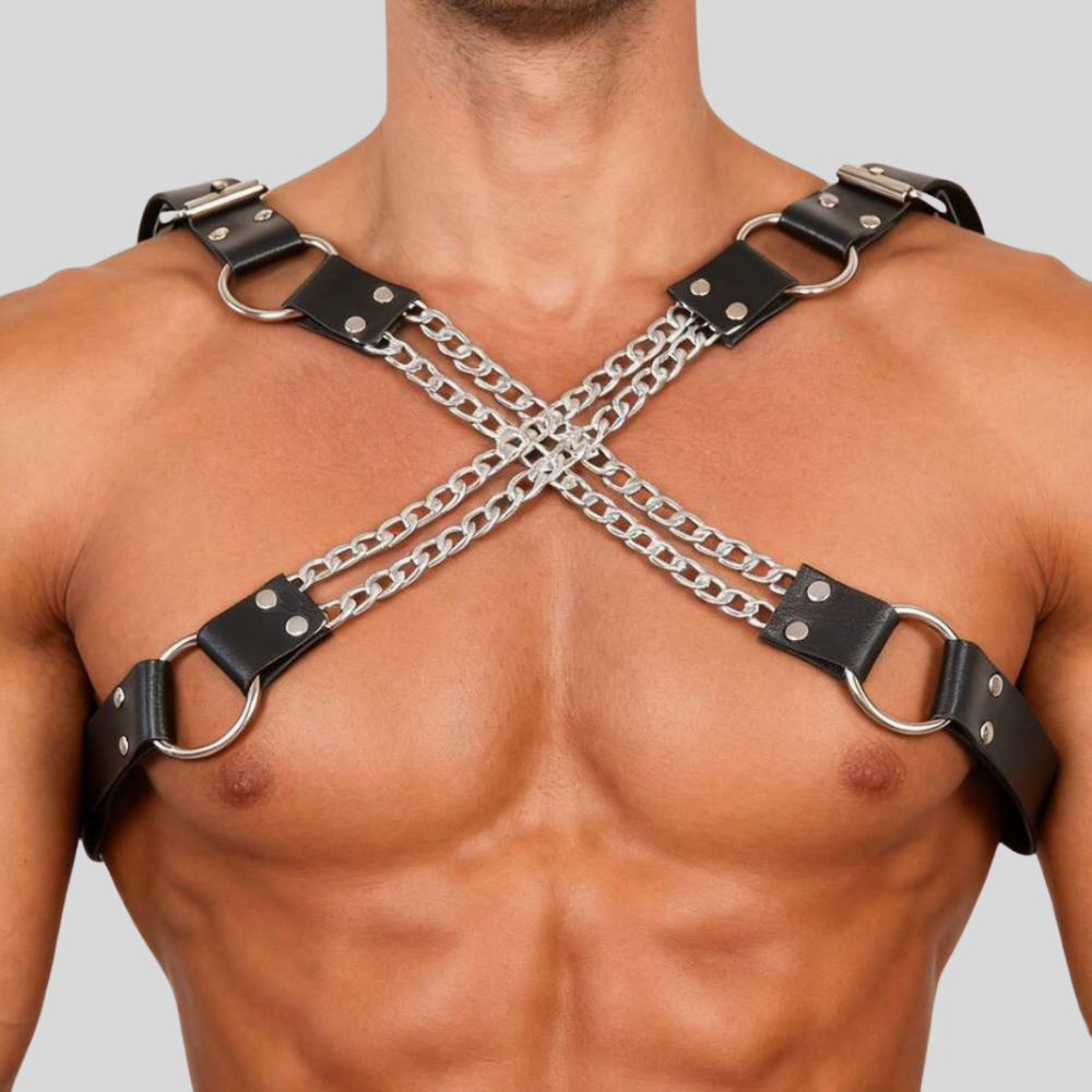 CROSS CHAIN LEATHER HARNESS